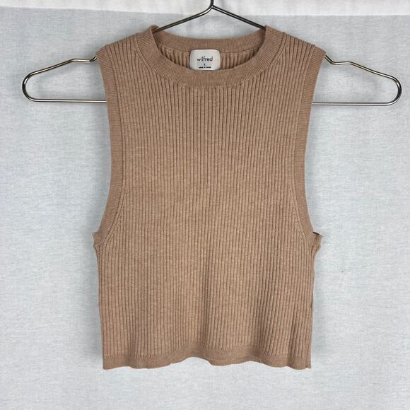 Aritzia Wilfred Sweater Vest Reso Cropped Sleeveless Capsule Minimalist Preppy - Picture 1 of 6